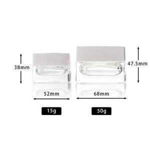 Botella cuadrada de vidrio para loción, botella de espray para loción cosmética, frascos de vidrio para crema, 20ml, 30ml, 40ml, 60ml, 100ml, 20g, 50g - Product Image 5