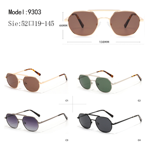Gafas de Sol de Piloto Unisex, Montura Metálica, Lentes Degradados en Morado, 100% Protección UV, Estilo Rectangular, Protección Solar para Adultos - Product Image 3