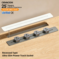 Prise murale dissimulée ultra-fine KSQ, profil de 5 mm, longueur personnalisable de 30 à 100 cm, pour décoration minimaliste de la maison