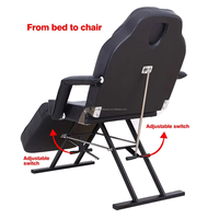 Lit de spa facial ergonomique, équipement de salon de beauté avec repose-jambes + réglage du dossier, cadre en métal pour hôtel, école, salle de sport, chambre à coucher