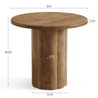 Table de conférence moderne écologique de 31,5 pouces, base robuste à 4 pieds, gestion des câbles, bureau de réception (marron)