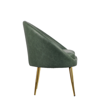 Fauteuil de loisirs moderne en cuir PU et velours avec pieds en métal - Meuble confortable pour salon, chambre, salle à manger, hôtel, appartement