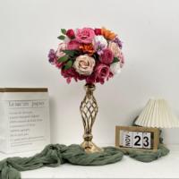 Vente en gros usine : Grands centres de table décoratifs pour mariages et fêtes, roses artificielles réalistes en soie et hortensias pour la Saint-Valentin