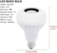 RGB lampu LED E27 cerdas Audio musik, lampu bohlam berubah warna kendali jarak jauh, kompatibilitas IOS Android, Type-E26 dasar bertenaga AC