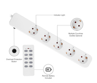 Meilleur prix blanc 5 voies prises télécommande multiprise murale prise multiprise pour maison résidentielle