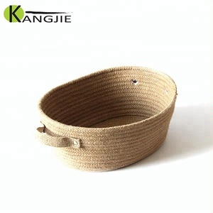 <span class=keywords><strong>Cesta</strong></span> de Almacenamiento Ovalada de <span class=keywords><strong>Yute</strong></span> con Asa de Cuero PU - Product Image 3