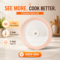 Couvercle de casserole en verre trempé rond en silicone, résistant à la chaleur, multi-usages, pour usage domestique, couvercle de casserole universel