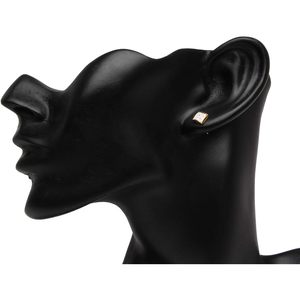 Ornaatis <b>Diamond</b> Stud <b>Earrings</b> 0.10 Cttw Round Cut 10k Yellow Gold 6 Mm Women's Everyday Wear - Product Image 3
