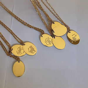 Acero inoxidable 18K chapado en oro patrón personalizado horóscopo 12 Constelaciones colgante collar joyería para mujer - Product Image 4