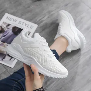 Hot selling cheap price fashion breathable white shoes for women new 2024 outdoor running sneakers school shoes