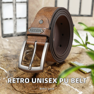 <span class=keywords><strong>Cintura</strong></span> Vintage Yonger in PU <span class=keywords><strong>Marrone</strong></span> con Fibbia in Lega Retrò per Uomo e <span class=keywords><strong>Donna</strong></span>, Larghezza 3,8 cm, Adatta per Uso Quotidiano e Business - Product Image 2