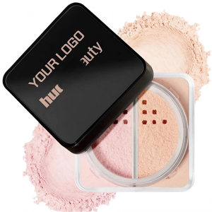 <span class=keywords><strong>Polvo</strong></span> Suelto Fácil de Aplicar para Maquillaje Facial, Cosméticos Femeninos, Doble Tono, Acabado Mate de Larga Duración, Control de Grasa, <span class=keywords><strong>Polvo</strong></span> Fijador de Maquillaje - Product Image 1
