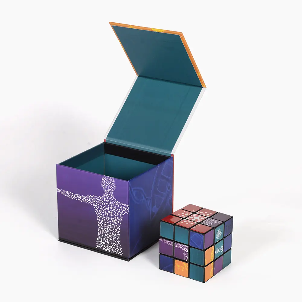 Boîte cadeau de luxe en gros, emballage, Logo personnalisé, jeu de cerveau, papier, Cube magique, boîte en forme de livre