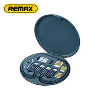 Remax-caja de almacenamiento de cables 5 en 1, Rc-190 portátil de carga rápida de 60W para Iphone/Android/tipo 2022, cable Usb resistente al agua