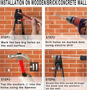 Steel Garage <strong>Storage</strong> <strong>Hooks</strong> - 16 Pack Anti-Slip Coating, Heavy Duty Wall Mount <strong>Hooks</strong> for Hanging Bike, <strong>Ladder</strong>, Garden Tools - Product Image 5