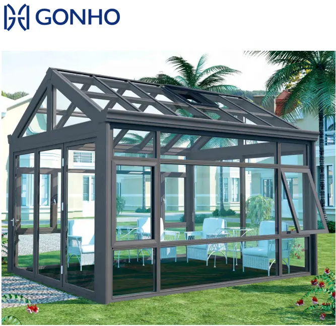 Solarium Wintergarten freistehender Aluminium Wintergarten mit Glas garten Veranda Wintergärten Glas häuser für Haus und Villa