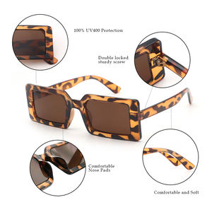 نظارات شمسية أنيقة مصممة للرجال والنساء بإطارات مربعة وشفافة وصغيرة مستطيلة الشكل بتصميم من بائعي الموضة نظارات شمسية - Product Image 5