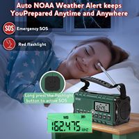 Draagbare oplaadbare noodradio met zonne-energie, handkruk, 10000mAh, AM/FM/NOAA, telefoonoplader, LED-zaklamp en SOS-functie