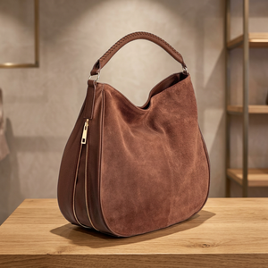 Bolso de Mano de Cuero Genuino para Mujer, Hecho a Mano, con Cierre de Cremallera, Impermeable, Ecológico, Duradero, Suave, Ligero, Portátil, de Gran Capacidad - Product Image 5