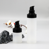 30 ml 50 ml 80 ml 100 ml 120 Conteneur sans air givré Bouteille de lotion noire à tête de pompe Bouteille de lait corporel