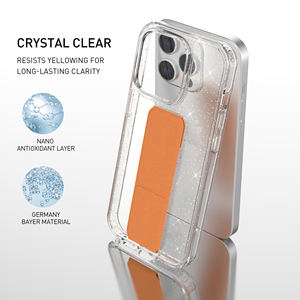 Soonleader venta al por mayor Crystal Clear Glitter Phone Case con soporte de PU a prueba de golpes para Iphone 16 Series - Product Image 5