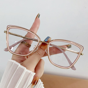 Thời trang mới CAT-Eye thay đổi màu sắc chống ánh sáng màu xanh kính, kim loại + PC khung, linh hoạt cho phụ nữ - Product Image 1