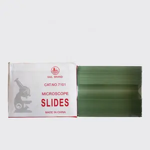 Sail Brand Ready Microscope Slides Optical Glass Blank Microscope Slides 7101 dan Round Cover Slip Bahan Habis Pakai Medis Lainnya