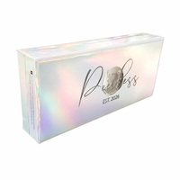 Boîte en papier rigide avec couvercle et base imprimés sur mesure, effet holographique, emballage cosmétique, emballage de parfum de luxe, boîte cadeau