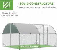 Jaula Grande para Aves de Corral al Aire Libre, Gallinero Económico con Estructura Metálica, Fácil de Montar, en Venta