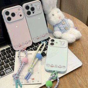 Cover per iPhone Serie 11-17 in Vetro Temperato Laccato Metallizzato con Specchio e Disegno Coniglio Cartoon - Product Image 2