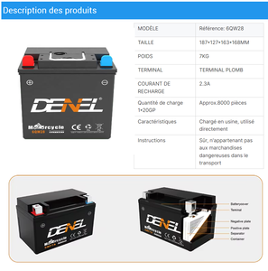 <span class=keywords><strong>Batterie</strong></span> de moto trike 20 volts au prix d'usine Denel, 18ah 22Ah <span class=keywords><strong>28Ah</strong></span>, <span class=keywords><strong>batterie</strong></span> au plomb-acide pour démarrage de tricycle - Product Image 4