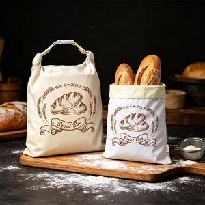 Sac à pain en coton réutilisable en cire d'abeille pour marque privée, sac <span class=keywords><strong>de</strong></span> conservation pour pain au levain, sacs <span class=keywords><strong>de</strong></span> courses en toile imprimés sur mesure 33*43CM - Product Image 6