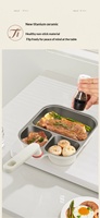 Poêle à frire 3-en-1 en titane de qualité supérieure, pour petit-déjeuner, œufs et burgers, épaissie et profonde, noir-or, fond plat, capacité 4L, compatible four