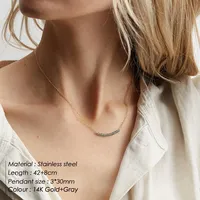 Collier pour femme EMANCO en acier inoxydable PVD, couleur or, à maillons géométriques multicouches, idéal pour le bureau ou les occasions spéciales