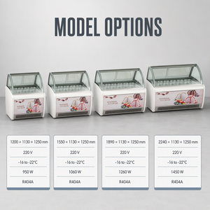 Congelador Comercial para Exhibición de Helados, de -16 a -22 °C, R404A, 220V, Vitrina para Gelato, para Tiendas de Postres, Cafeterías y Restaurantes - Product Image 2