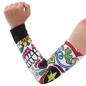 Atacado logotipo personalizado uv proteção compressão braço mangas ciclismo braço manga