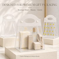 Pochette cosmétique transparente personnalisée en PVC avec poignée pour emballage cadeau beauté