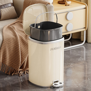 GREENSIDE 2025 nuovo stile luce per la casa di lusso grande capacità <span class=keywords><strong>bidone</strong></span> della spazzatura in plastica a pedale integrato coperchio per soggiorno camera da letto - Product Image 2