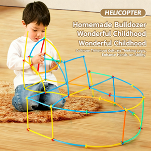 Blocchi <span class=keywords><strong>di</strong></span> Costruzione in Tubi Morbidi <span class=keywords><strong>di</strong></span> Paglia per Bambini, Giocattoli Creativi per l'Insegnamento all'Asilo, Giochi <span class=keywords><strong>di</strong></span> Costruzione e Assemblaggio in PE Moderno - Product Image 2