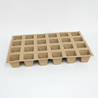 Kit de démarrage pour semis : pots en pulpe de papier biodégradable avec trous de drainage, plateau de pépinière carré durable, écologique pour le jardinage intérieur
