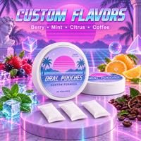 Sachets de caféine saveur baies, saveurs menthe et fruits mélangés personnalisées, boîte ronde blanche portable, vente en gros