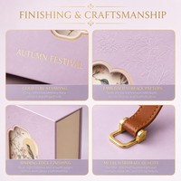 Boîte cadeau de gâteaux de lune de style oriental pour le Festival de la Mi-Automne, avec poignée en cuir traditionnelle chinoise, gaufrage doré, personnalisable OEM
