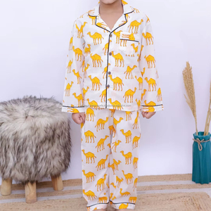 Étnico y lindo dibujos animados franela algodón niños pijamas pantalones largos conjuntos primavera ropa de casa - Product Image 1