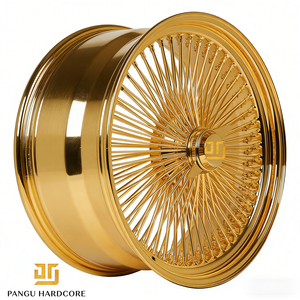 Jantes à rayons Pangu Gold Wire, finition chromée, 13, 14, 15, 17, 20 pouces, pour voitures classiques, lowriders, jantes personnalisées, pièces détachées. - Product Image 2