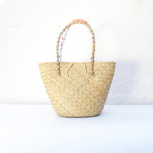 Bolsa de Mano Clásica Hecha a Mano, Bolsa de Lona Tejida a Mano, Cesta de <span class=keywords><strong>Playa</strong></span> de Paja con Asas de Cuero, Bolsa de Almacenamiento, Mini Bolsa de Compras - Product Image 4