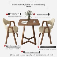 Ensemble Table et Chaises de Balcon pour Petits Espaces, Table à Manger Carrée avec Deux Chaises pour Chambres d'Hôtes, Bureau, Appartement ou Zone d'Accueil