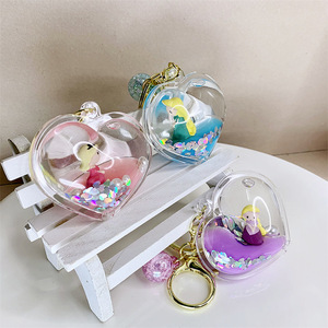 LLavero de acrílico de dibujos animados, colgante creativo de princesa de <span class=keywords><strong>amor</strong></span>, bolsa de botella flotante, llavero con abalorio, <span class=keywords><strong>2021</strong></span> - Product Image 2