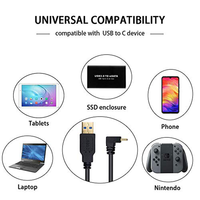 USB 3,0 Tipo A Macho a USB Tipo C 3,1 Cable cargador Sincronización DE DATOS Carga Arriba Abajo Ángulo de 90 grados