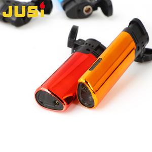 JUSI Nouveau Briquet Tendance à Couvercle Rabattable Grande Capacité, Allume-Cigare Portable Épais Coupe-Vent à Jet - Product Image 2