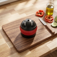 Mini-affûteur de couteaux avec base à forte aspiration, outil d'affûtage manuel en acier au carbone pour lames de cuisine, affûteur portable
